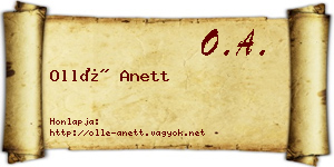 Ollé Anett névjegykártya