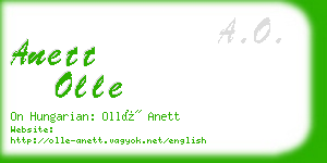 anett olle business card